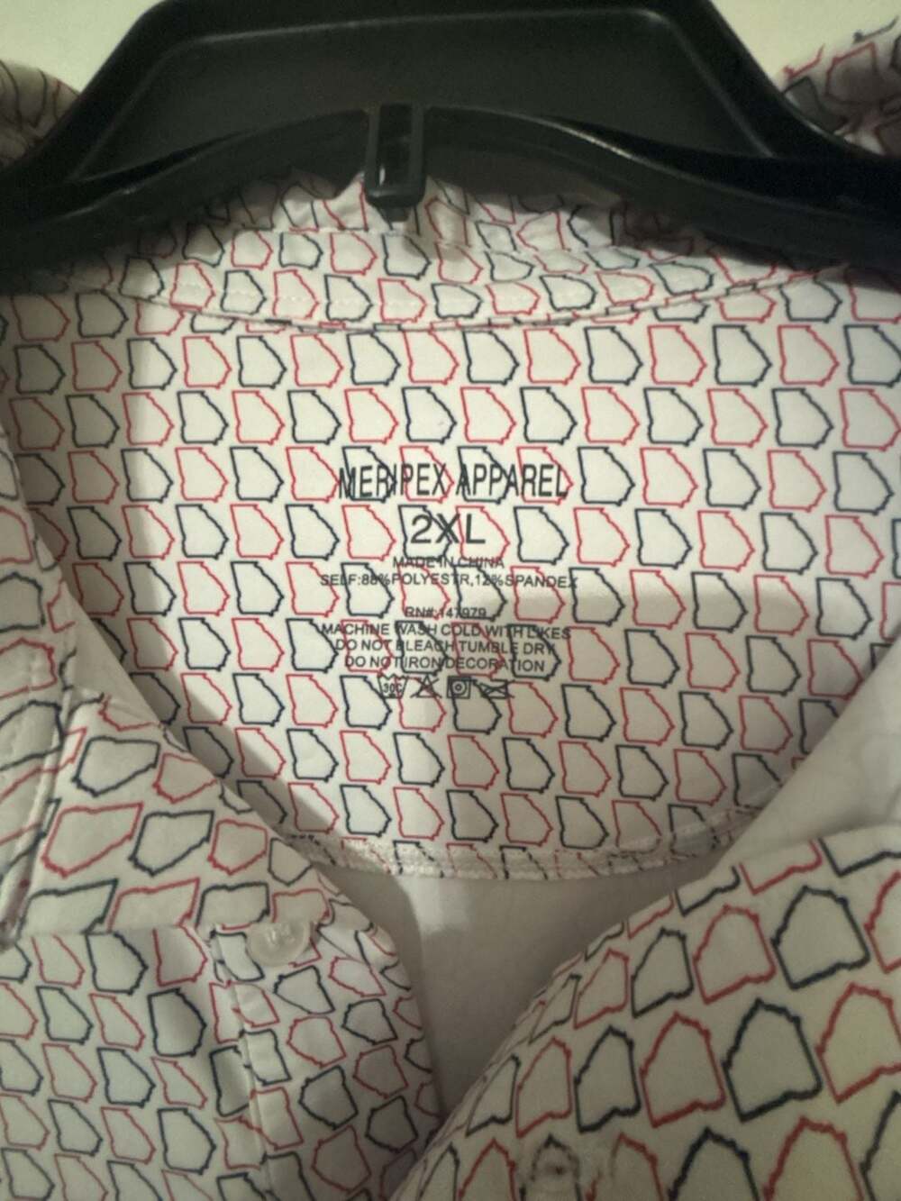 Meripex Apparel Georgia State Outline Pattern Performance Polo Shirt